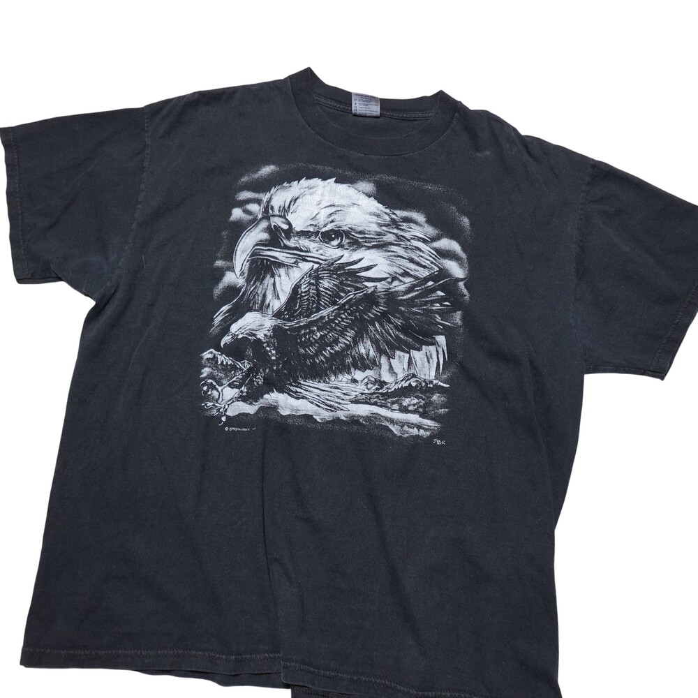 Delta Shirt Mens XL Black Bald Eagle Graphic Animal Wildlife Tee Top Pro Weight